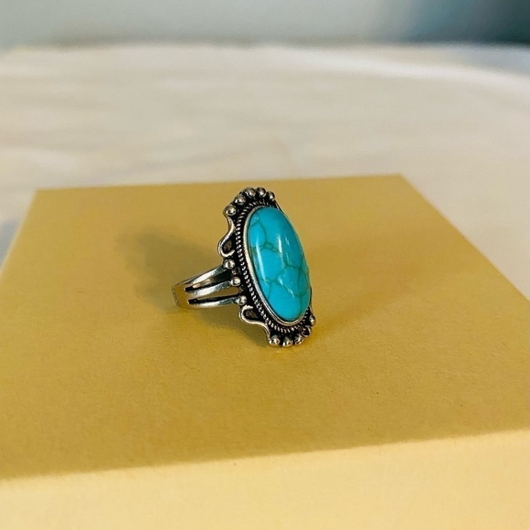 Turquoise Statement Ring - Size 5 - Picture 3 of 4